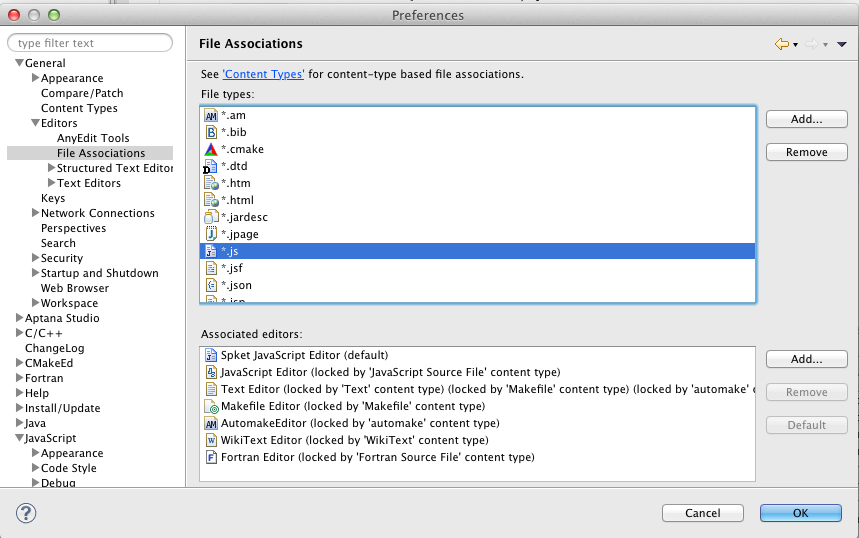 Spket file associations