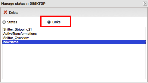 Delete link.
